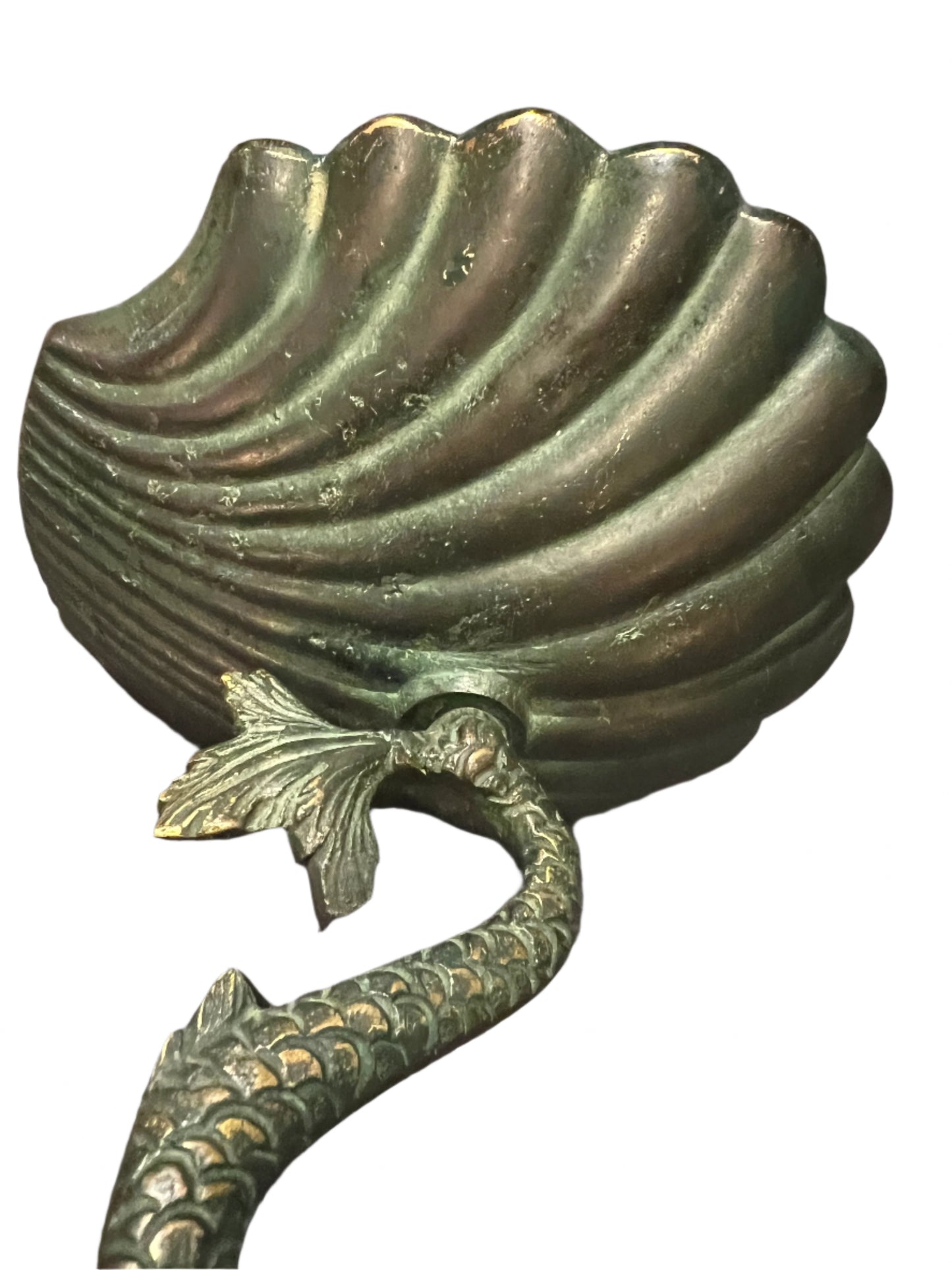 Antique French Bronze Dolphin Shell Dish – 19th Century Nautical Elegance