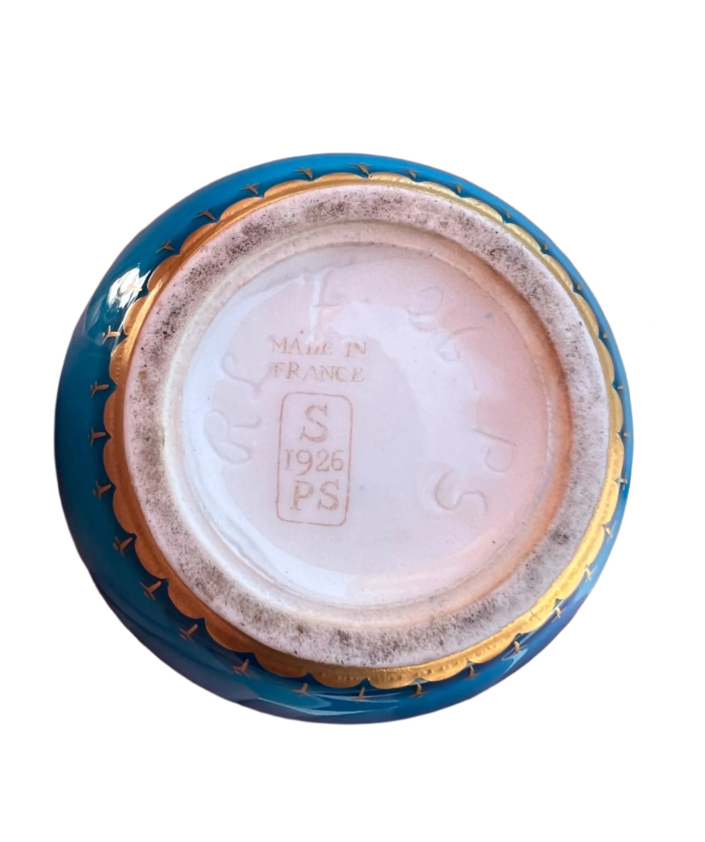 Glazed Ceramic Turquoise Blue Bottle