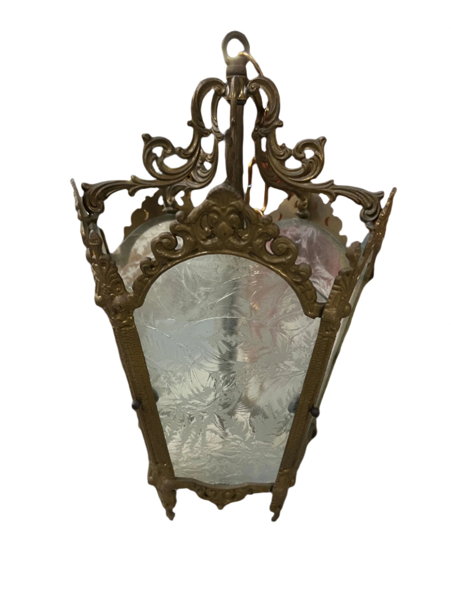 French Bronze and Glass Chandelier