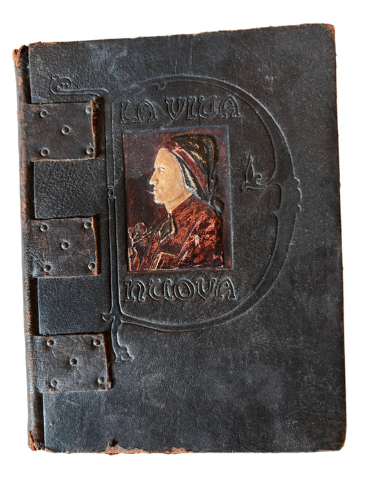 1914 Leather Bound Book - La Vita Nuova  Dante Alighieri