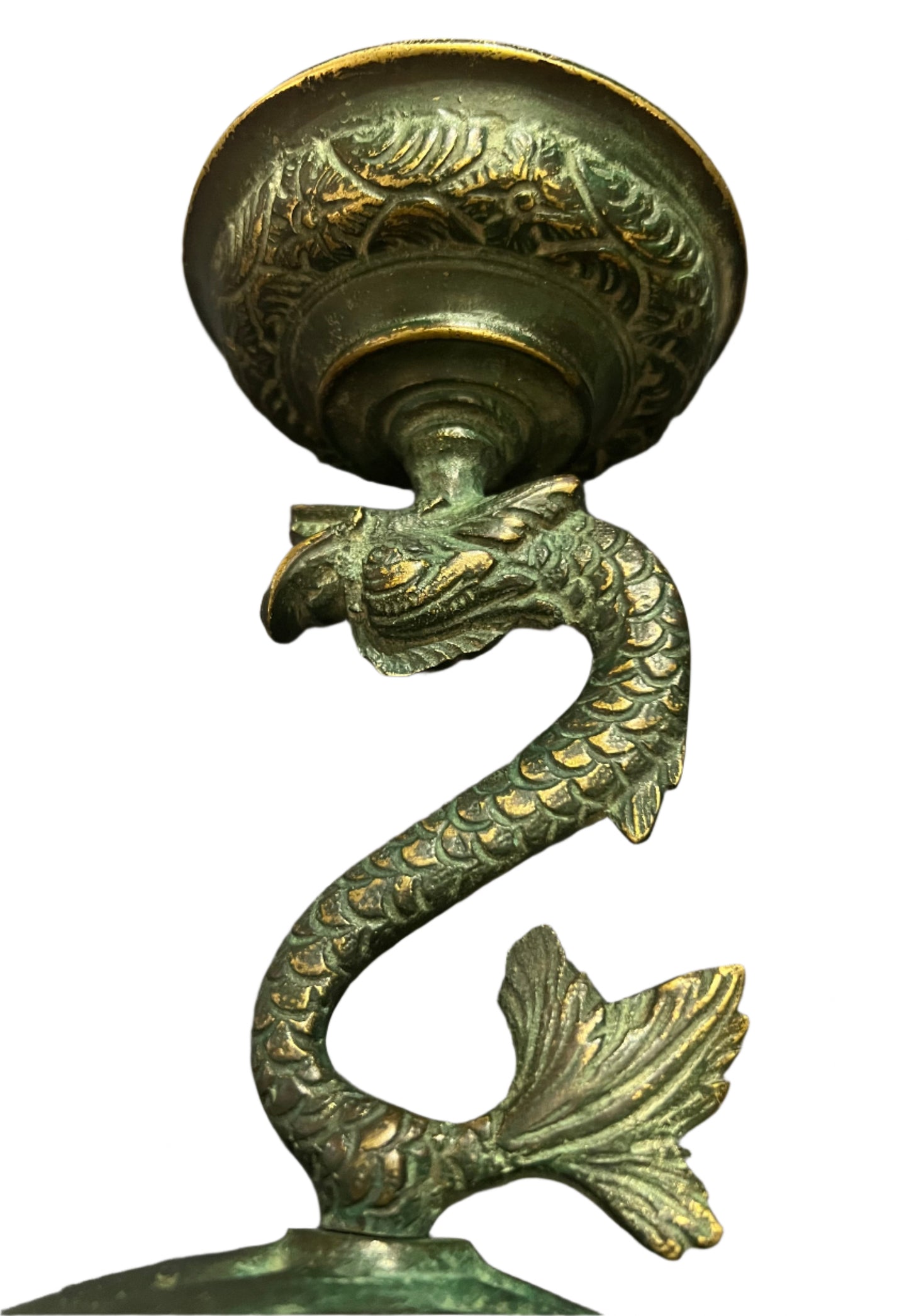Antique French Bronze Dolphin Shell Dish – 19th Century Nautical Elegance