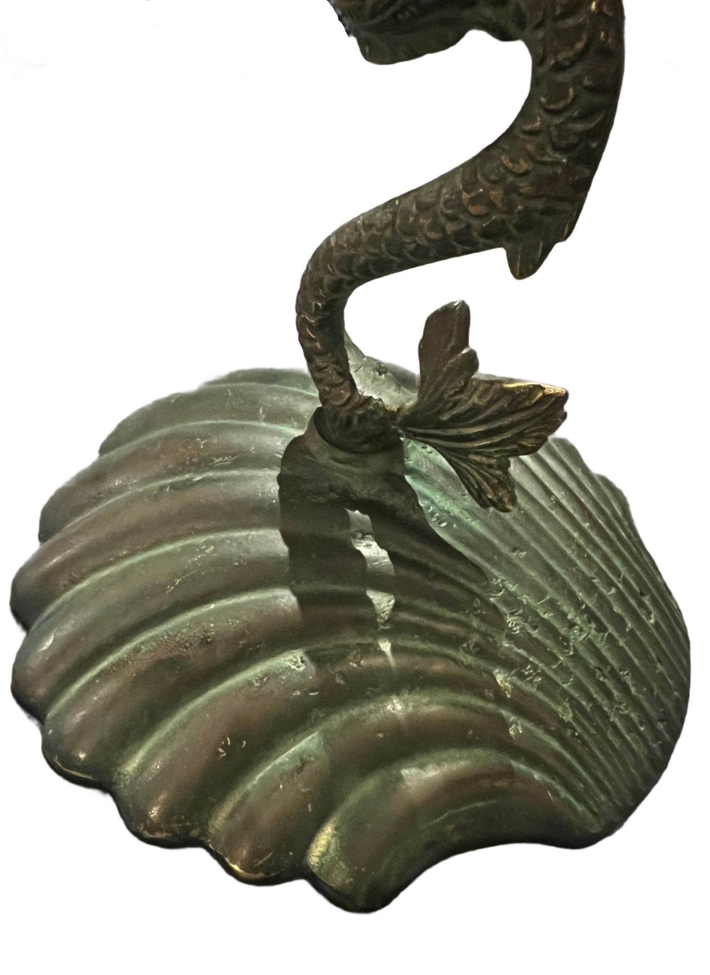 Antique French Bronze Dolphin Shell Dish – 19th Century Nautical Elegance